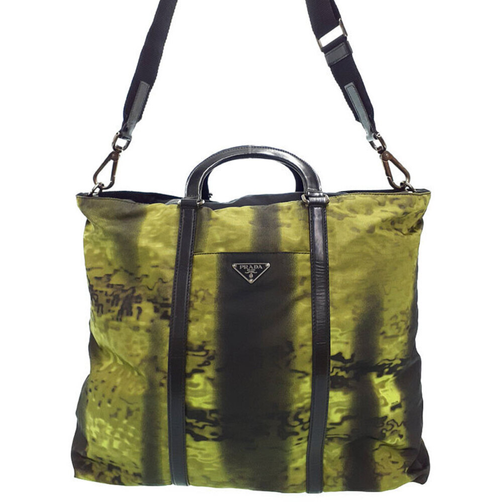 Prada Tessuto 2way tote Shoulder bag green black